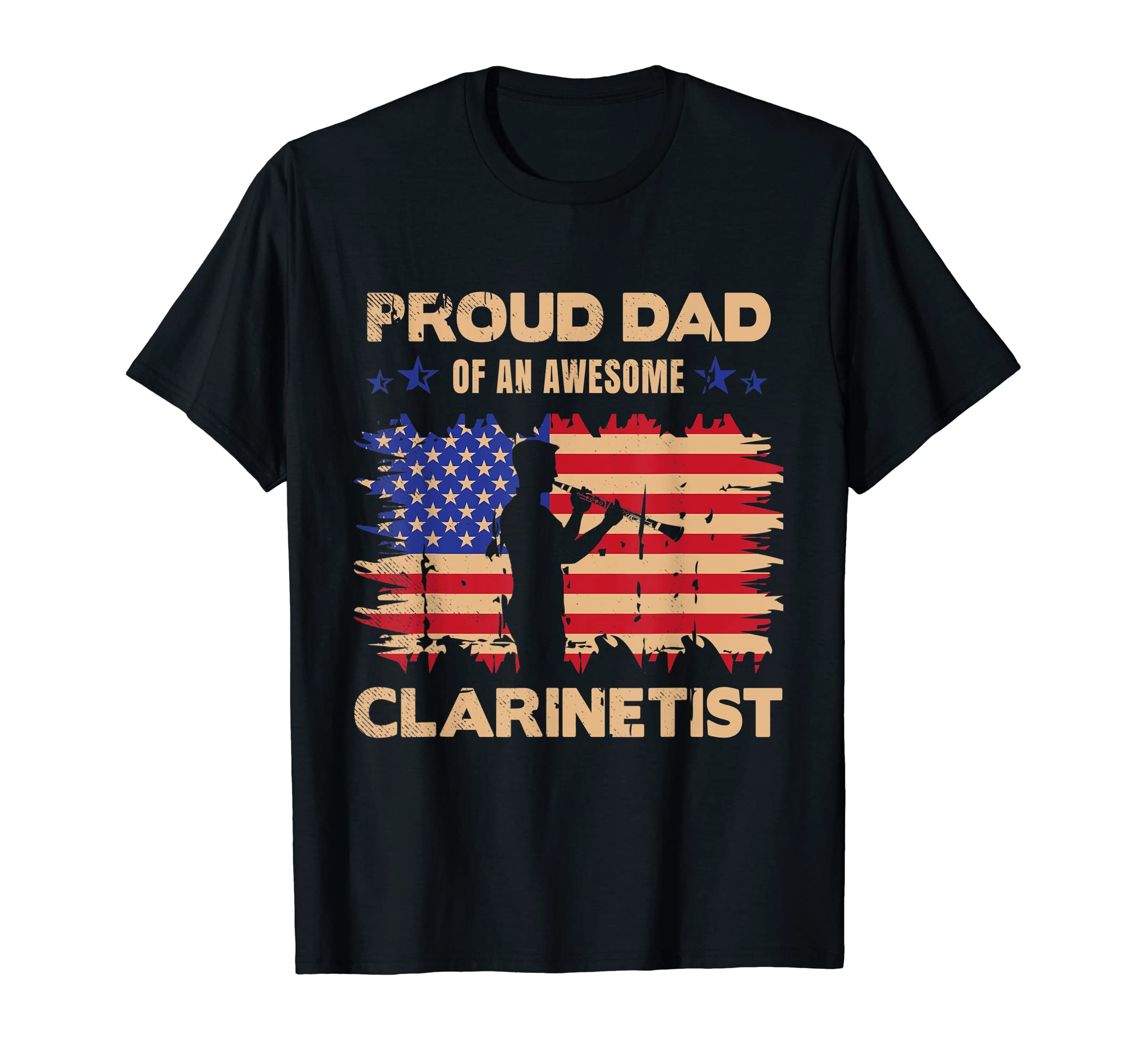 Clarinet Music Proud Dad Mixed Flag T-Shirt - Novelty Apparel Men Women - T-Shirt, Sweatshirt, Hoodie