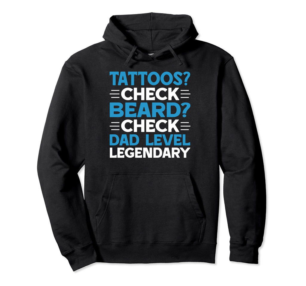 Bearded Inked Dad Beard Tattoo Fathers Hoodie - Unique Graphic for Adults - T-Shirt, Sweatshirt, Hoodie
