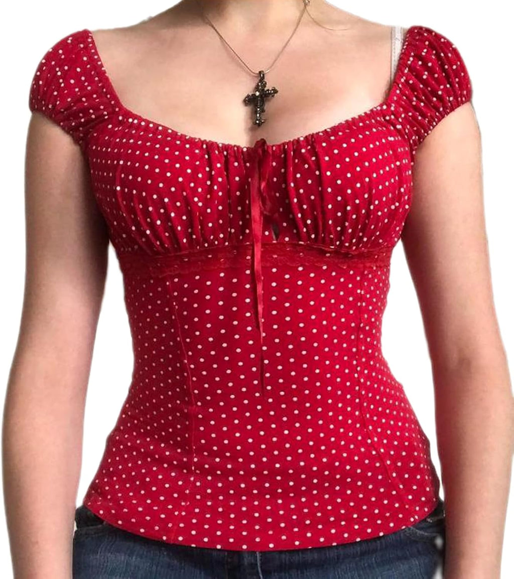 Women Fairy Grunge Summer Cap Sleeve Lace Up Polka - Adult & Kids T-Shirts, Sweatshirts & Hoodies apparel design preview 1