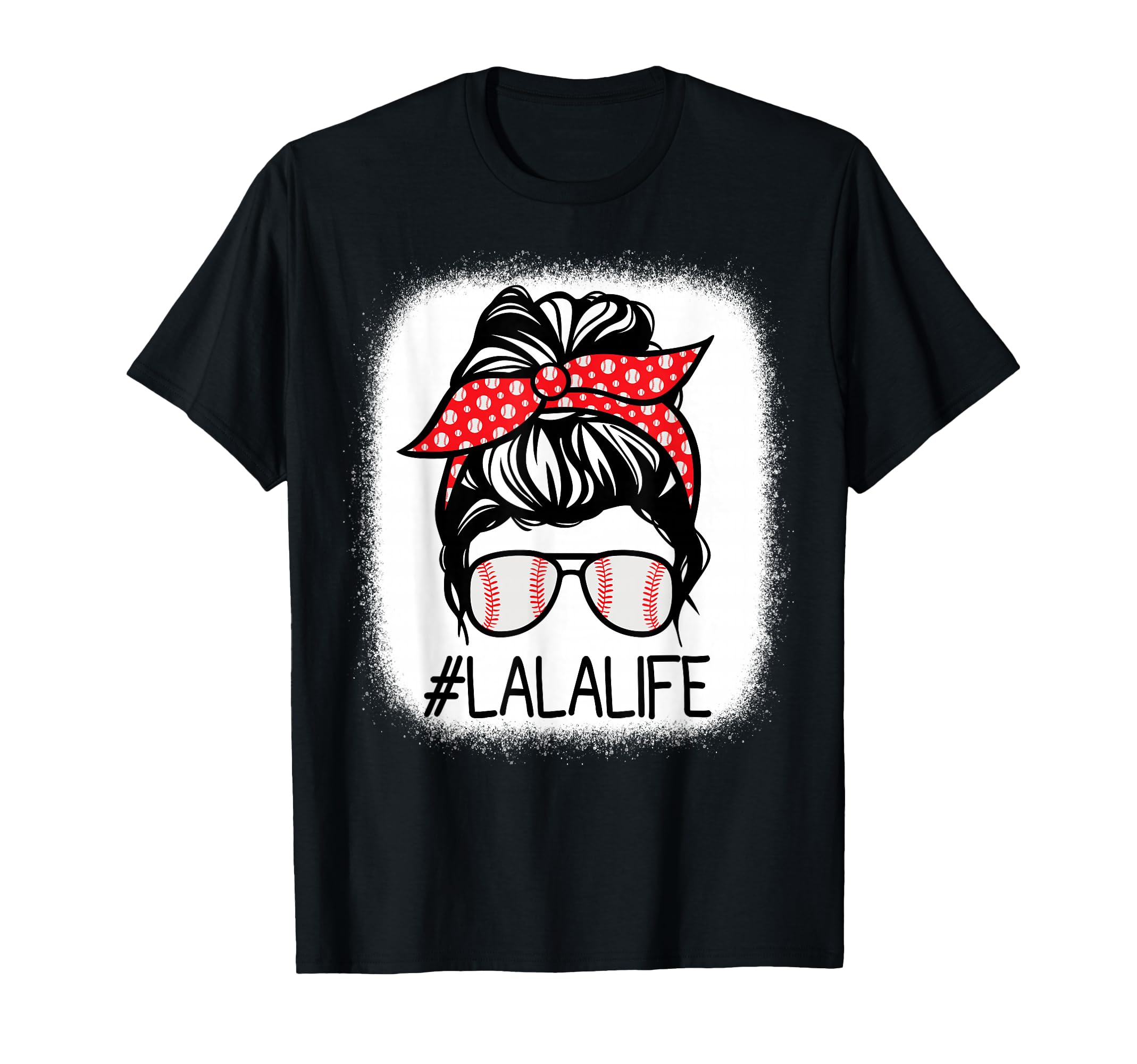 Lala Bleached Messy Bun Baseball T-Shirt - Casual Everyday Wear Men Women - T-Shirt, Sweatshirt, Hoodie