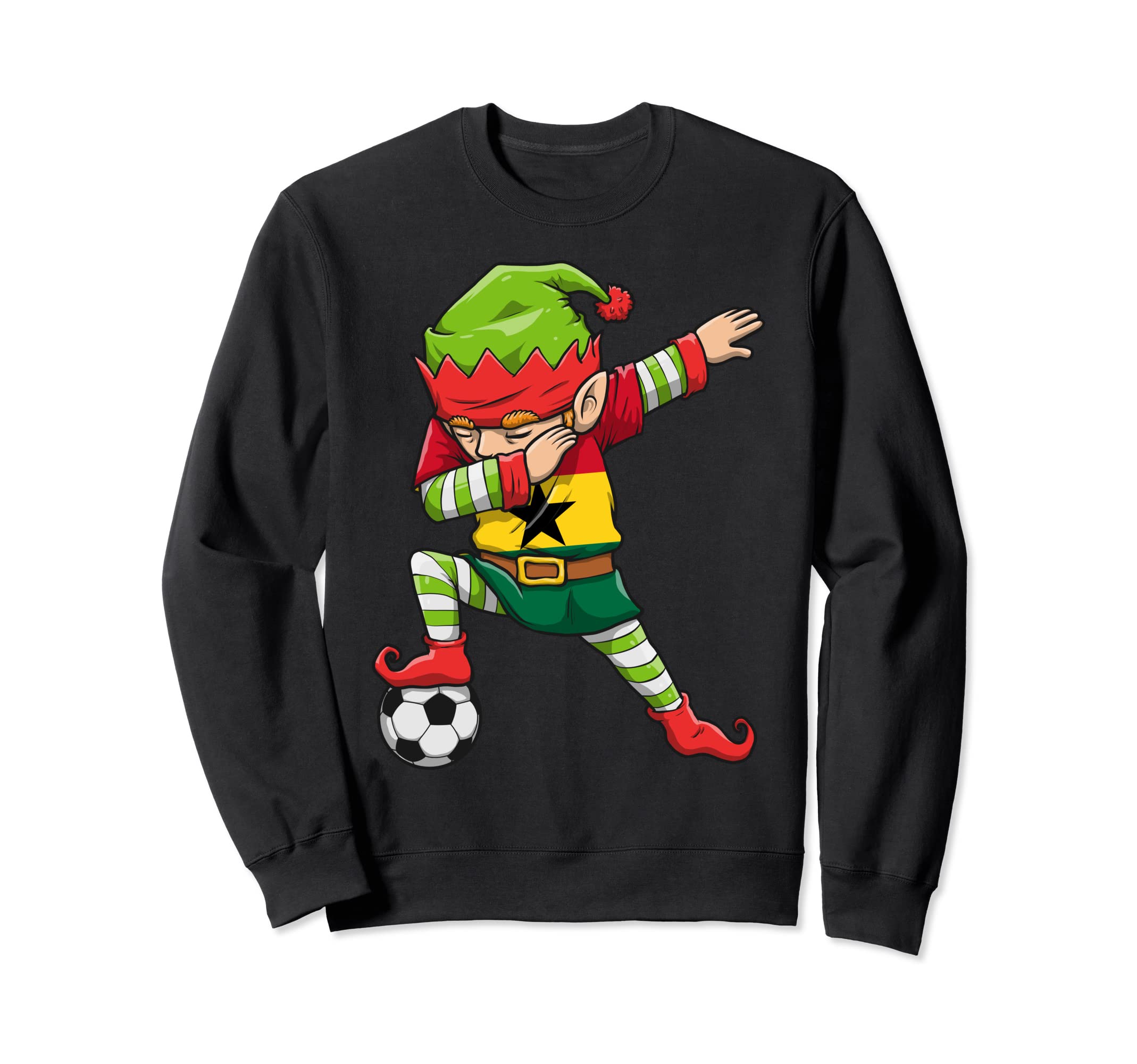 Soccer Dabbing Elf Squad Ghana Sweatshirt - Streetwear Style for Adults - T-Shirt, Sweatshirt, Hoodie