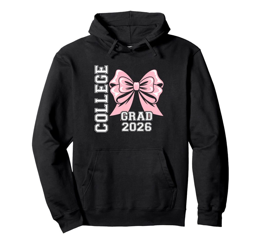 College Grad 2026 Bow Graduate Graduation Hoodie - Custom Art Print Unisex - T-Shirt, Sweatshirt, Hoodie