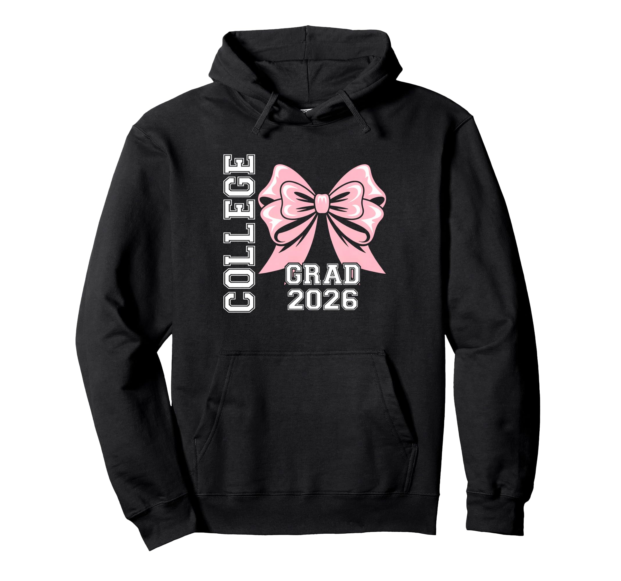College Grad 2026 Bow Graduate Graduation Hoodie - Custom Art Print Unisex - T-Shirt, Sweatshirt, Hoodie