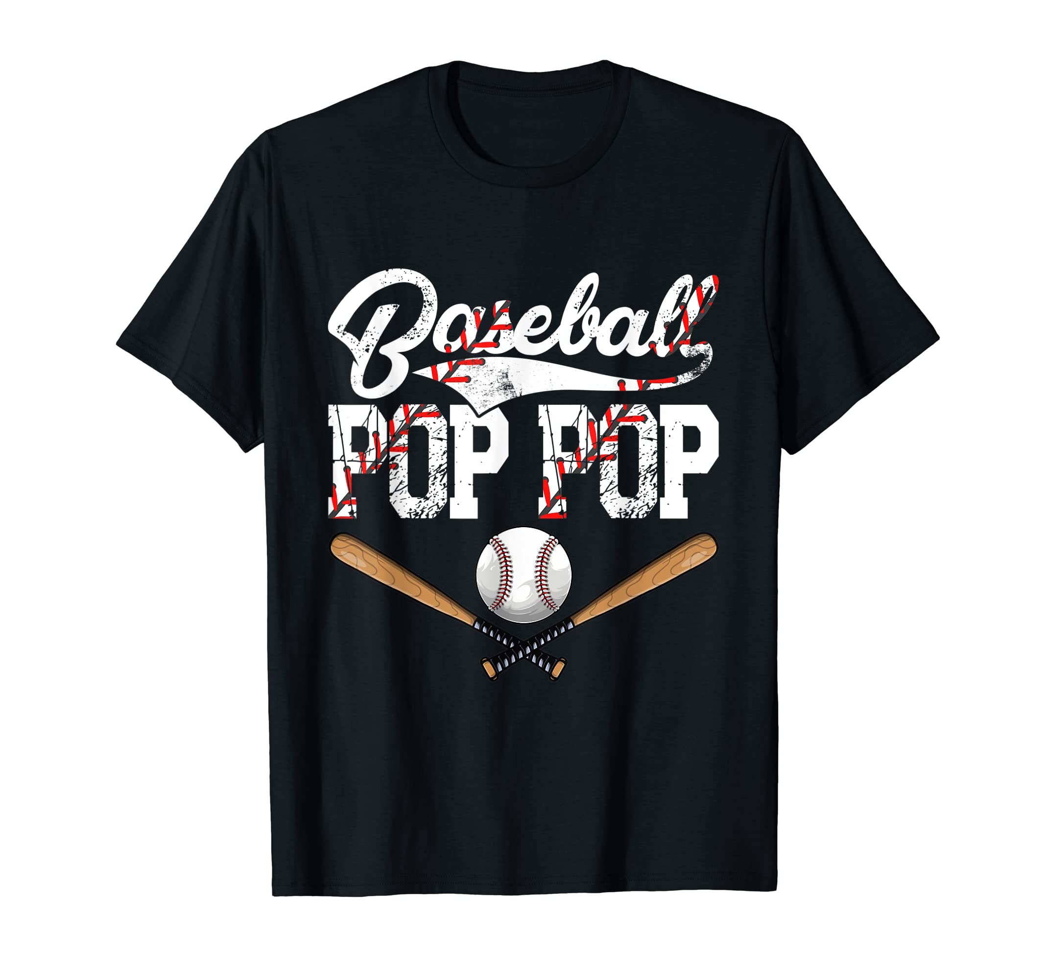Mens Distressed Baseball Pop Pop T-Shirt - Custom Art Print Men Women - T-Shirt, Sweatshirt, Hoodie