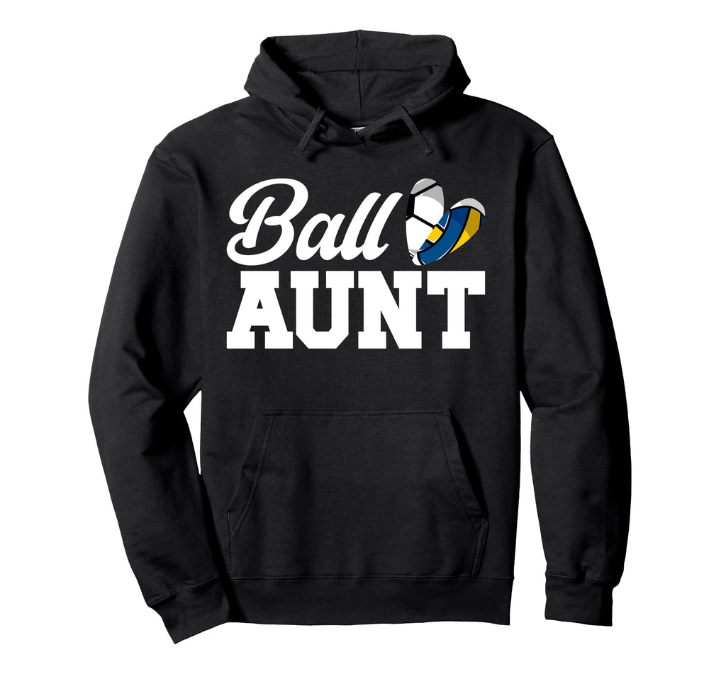 Ball Aunt Heart Volleyball Soccer Aunt Hoodie - Streetwear Style Unisex - T-Shirt, Sweatshirt, Hoodie
