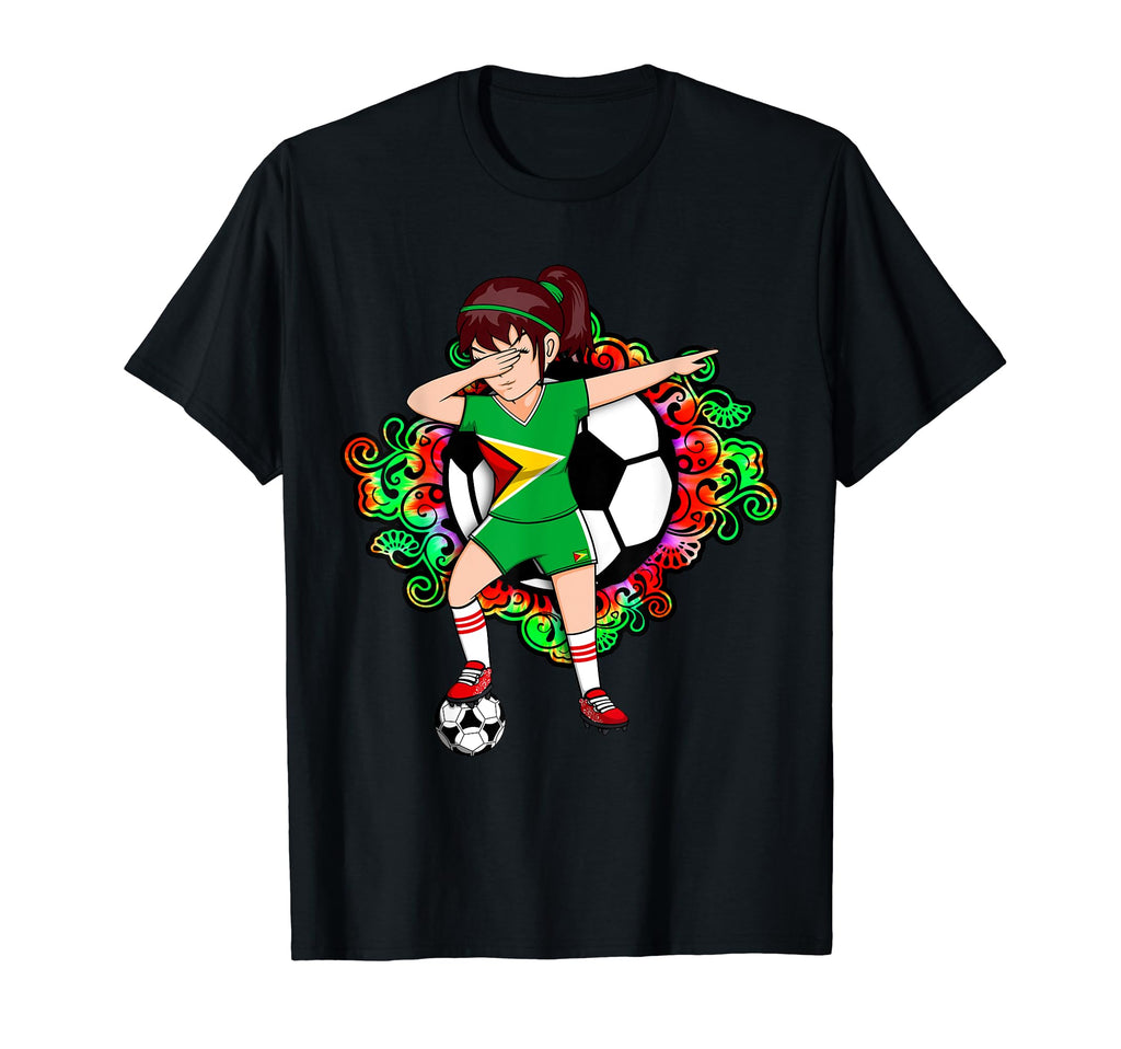 Dabbing Soccer Guyana Fan Jersey Floral T-Shirt - Trendy Graphic Unisex - T-Shirt, Sweatshirt, Hoodie