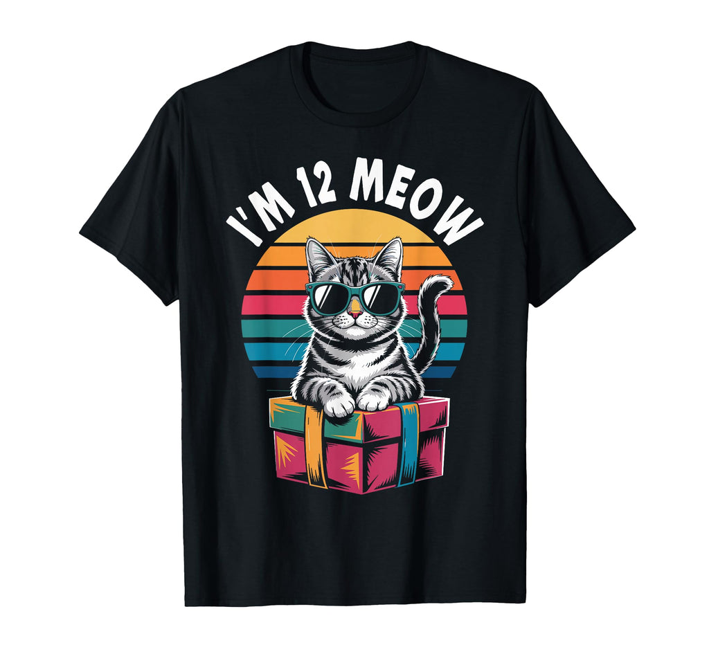 12Th Birthday 12 Years Old Im 12 Meow T-Shirt - Graphic Print Men Women - T-Shirt, Sweatshirt, Hoodie