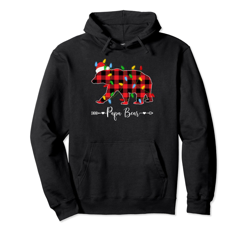 Holiday Lights Ugly Santa Hat Papa Hoodie - Casual Everyday Wear Men Women - T-Shirt, Sweatshirt, Hoodie