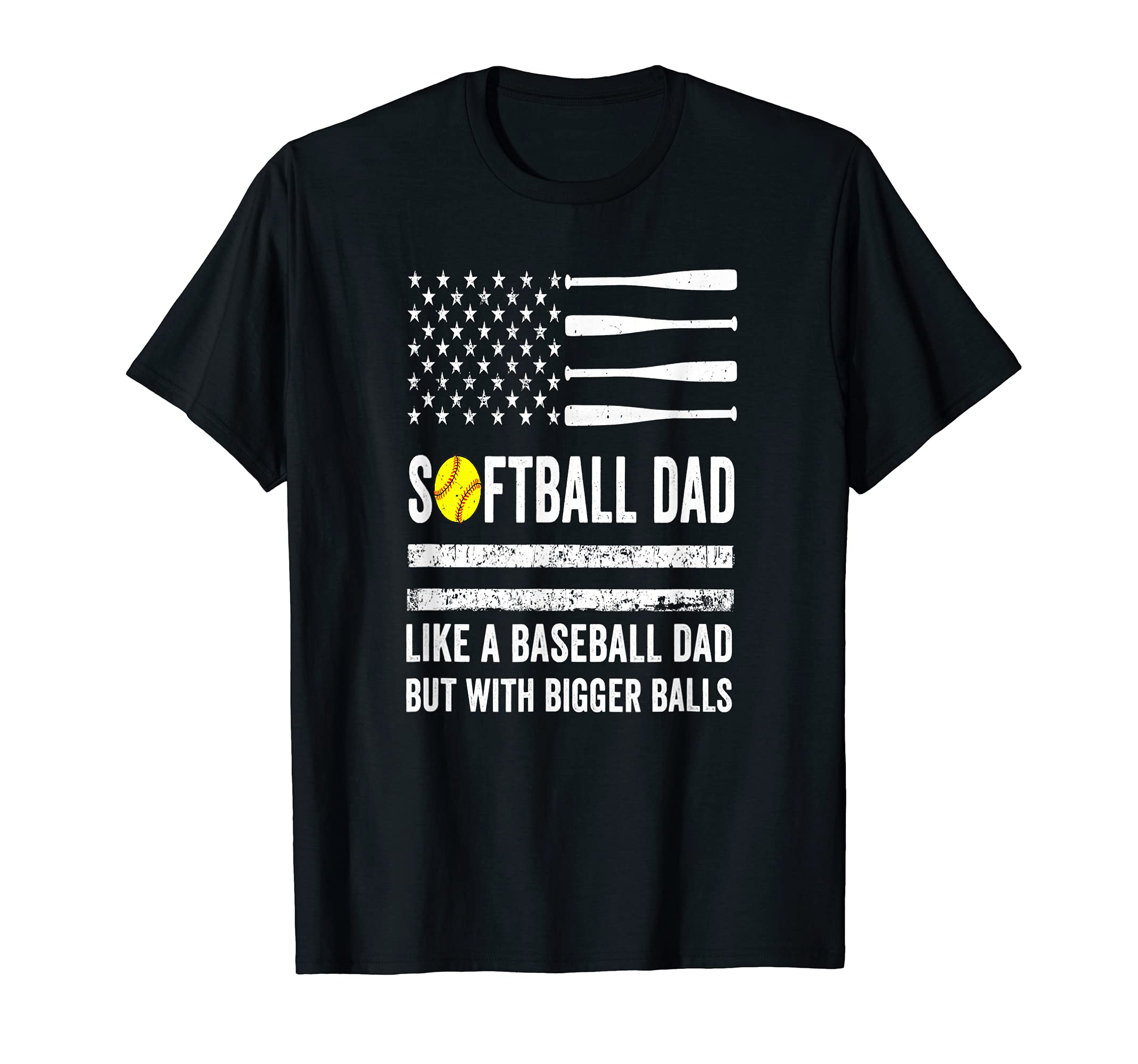 Softball Dad Like Baseball But T-Shirt - Custom Art Print for Adults - T-Shirt, Sweatshirt, Hoodie