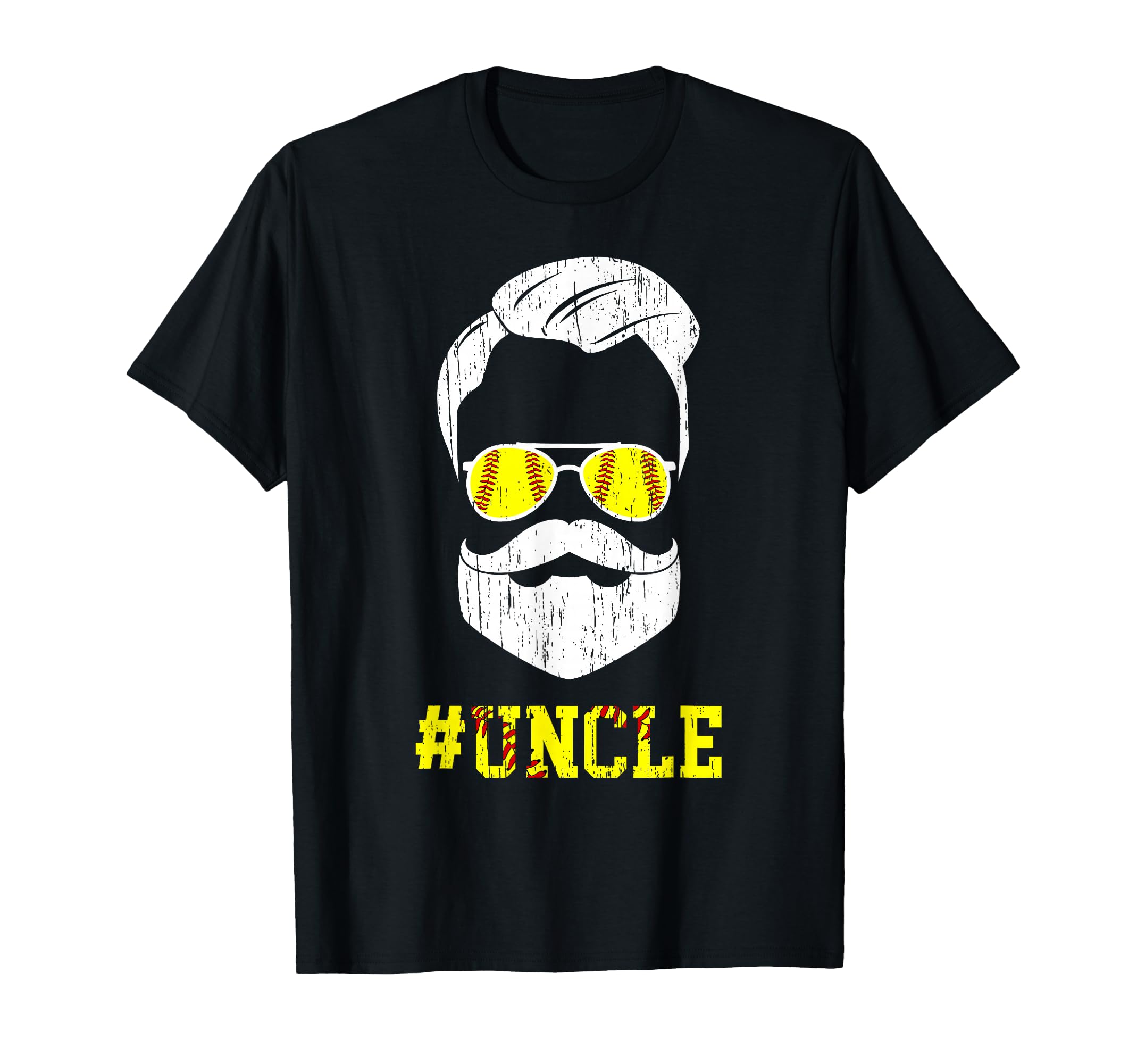 Softball Uncle Beard Uncle Softball T-Shirt - Custom Art Print Unisex - T-Shirt, Sweatshirt, Hoodie