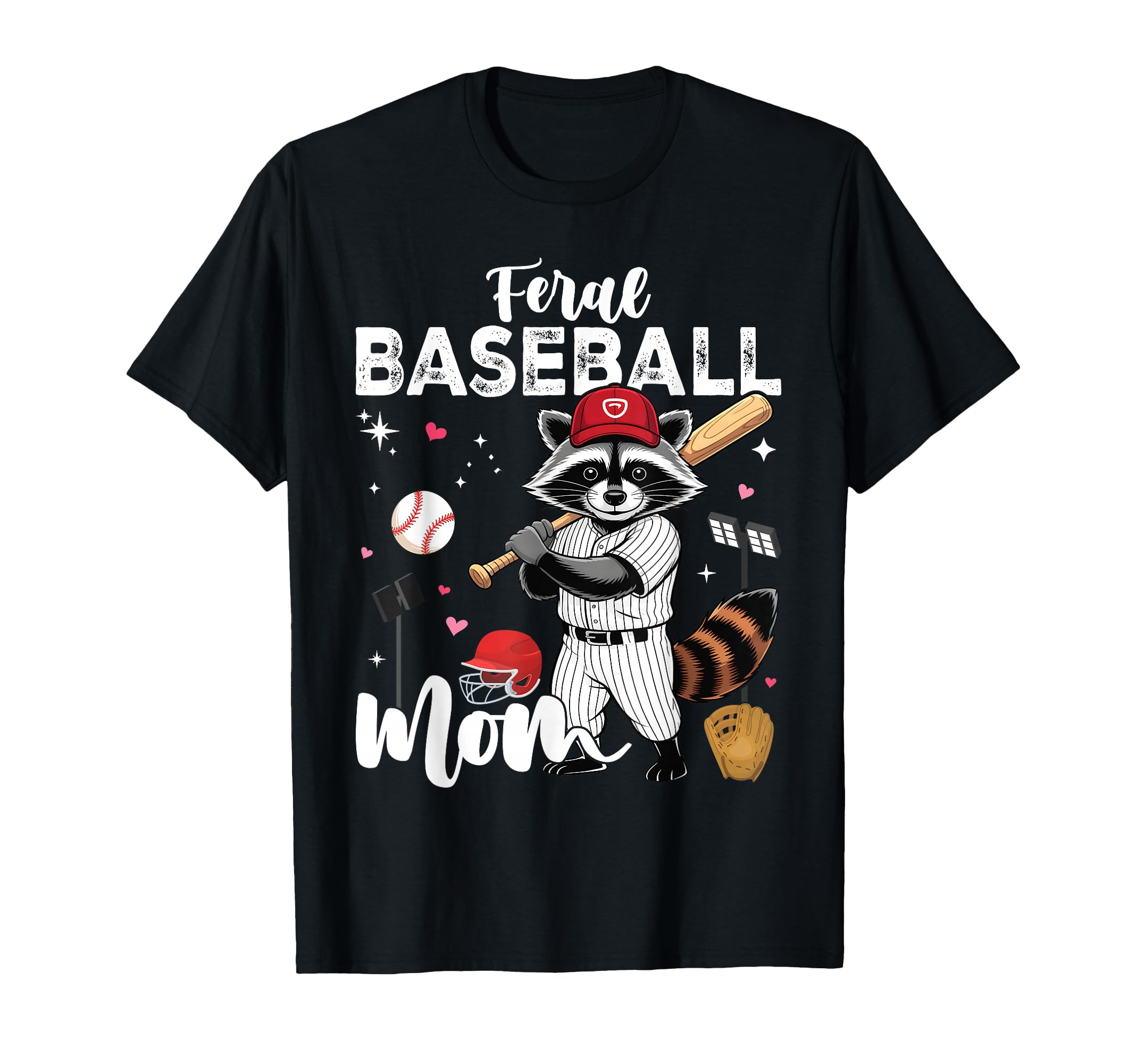 Raccoon Feral Baseball Mom Trash T-Shirt - Novelty Apparel for Adults - T-Shirt, Sweatshirt, Hoodie