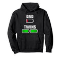 Tired Dad Low Battery Twins Full Hoodie - Minimalist Print for Adults - T-Shirt, Sweatshirt, Hoodie