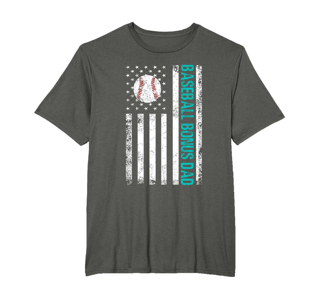 Baseball Bonus Dad Us Flag Best Baseball T-Shirt - Novelty Apparel Unisex - T-Shirt, Sweatshirt, Hoodie