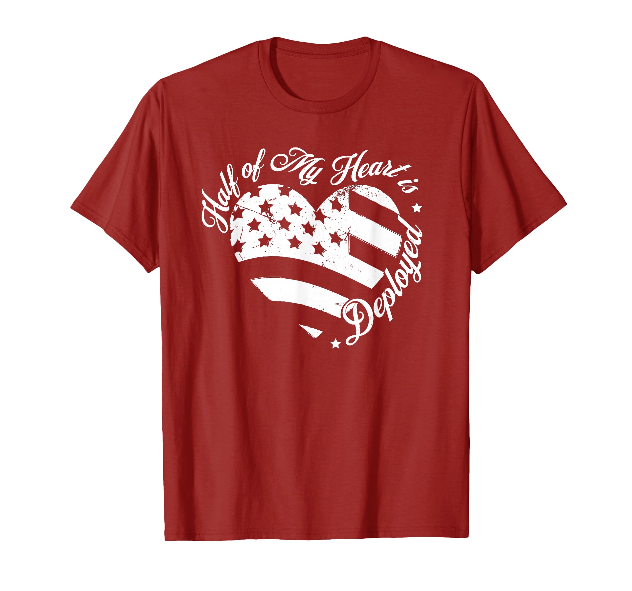 Half My Heart Is Deployed Husband Wife T-Shirt - Novelty Apparel Men Women - T-Shirt, Sweatshirt, Hoodie
