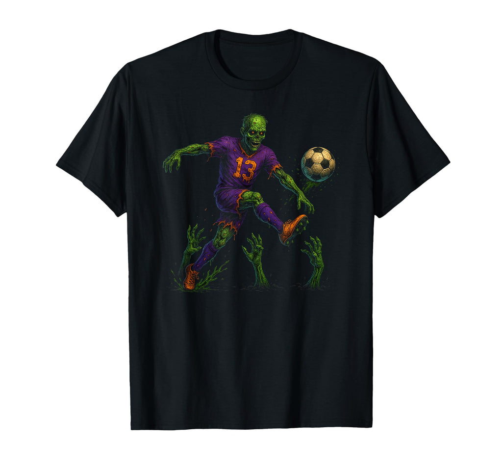Halloween Zombie Soccer Player T-Shirt - Custom Art Print for Adults - T-Shirt, Sweatshirt, Hoodie