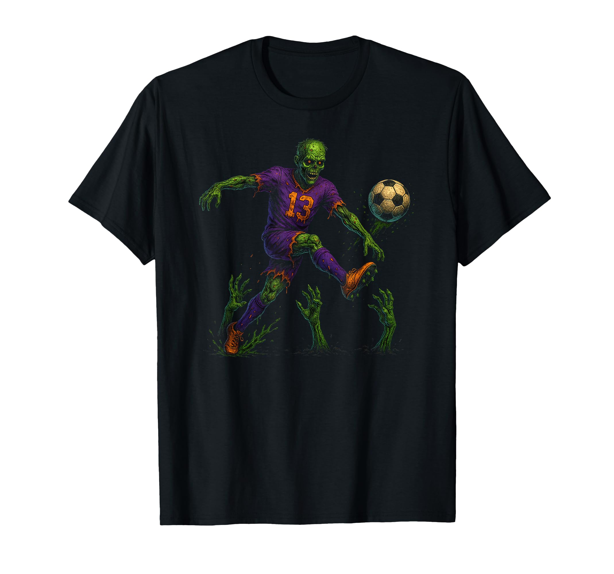 Halloween Zombie Soccer Player T-Shirt - Custom Art Print for Adults - T-Shirt, Sweatshirt, Hoodie