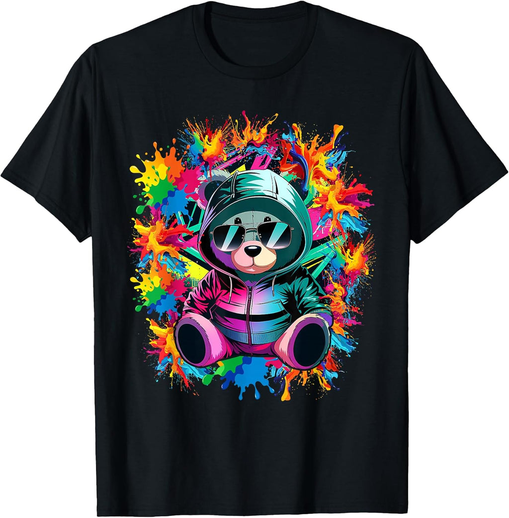 Swag Bear With Cool Glasses Urban Hip Hop Graffiti - Adult & Kids T-Shirts, Sweatshirts & Hoodies apparel design preview 1