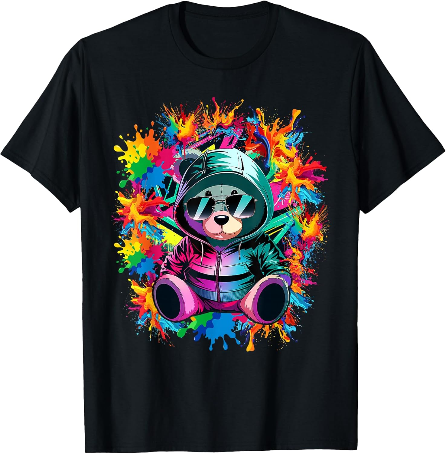Swag Bear With Cool Glasses Urban Hip Hop Graffiti - Adult & Kids T-Shirts, Sweatshirts & Hoodies apparel design preview 1