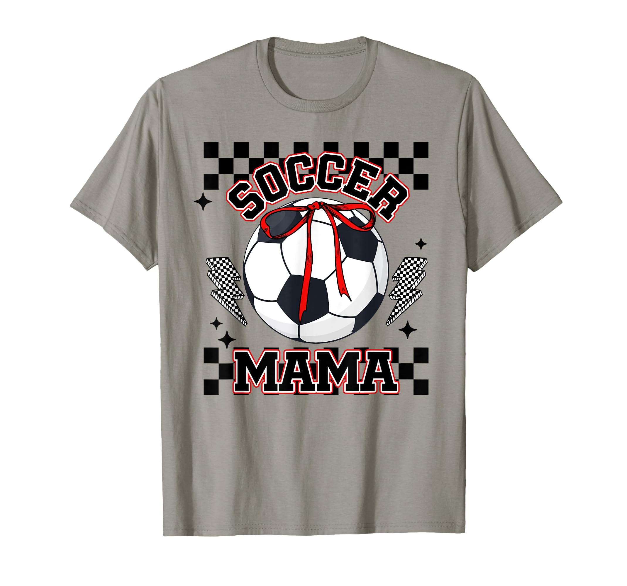 Soccer Mama Soccer Game Day Checkered T-Shirt - Graphic Print Unisex - T-Shirt, Sweatshirt, Hoodie