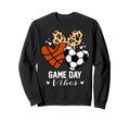 Game Day Vibes Funny Soccer Basketball Sweatshirt - Trendy Graphic Unisex - T-Shirt, Sweatshirt, Hoodie
