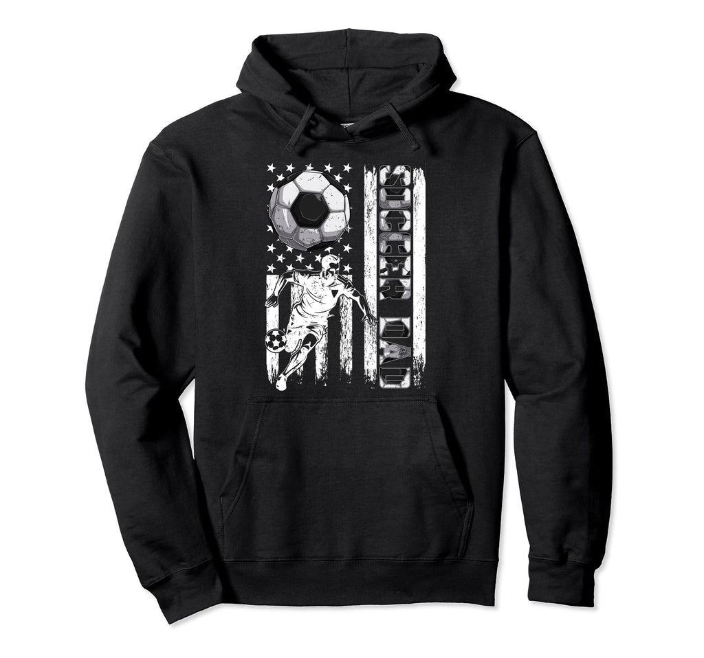 Soccer Dad Soccer Lover Fan Usa Flag Hoodie - Novelty Apparel Men Women - T-Shirt, Sweatshirt, Hoodie