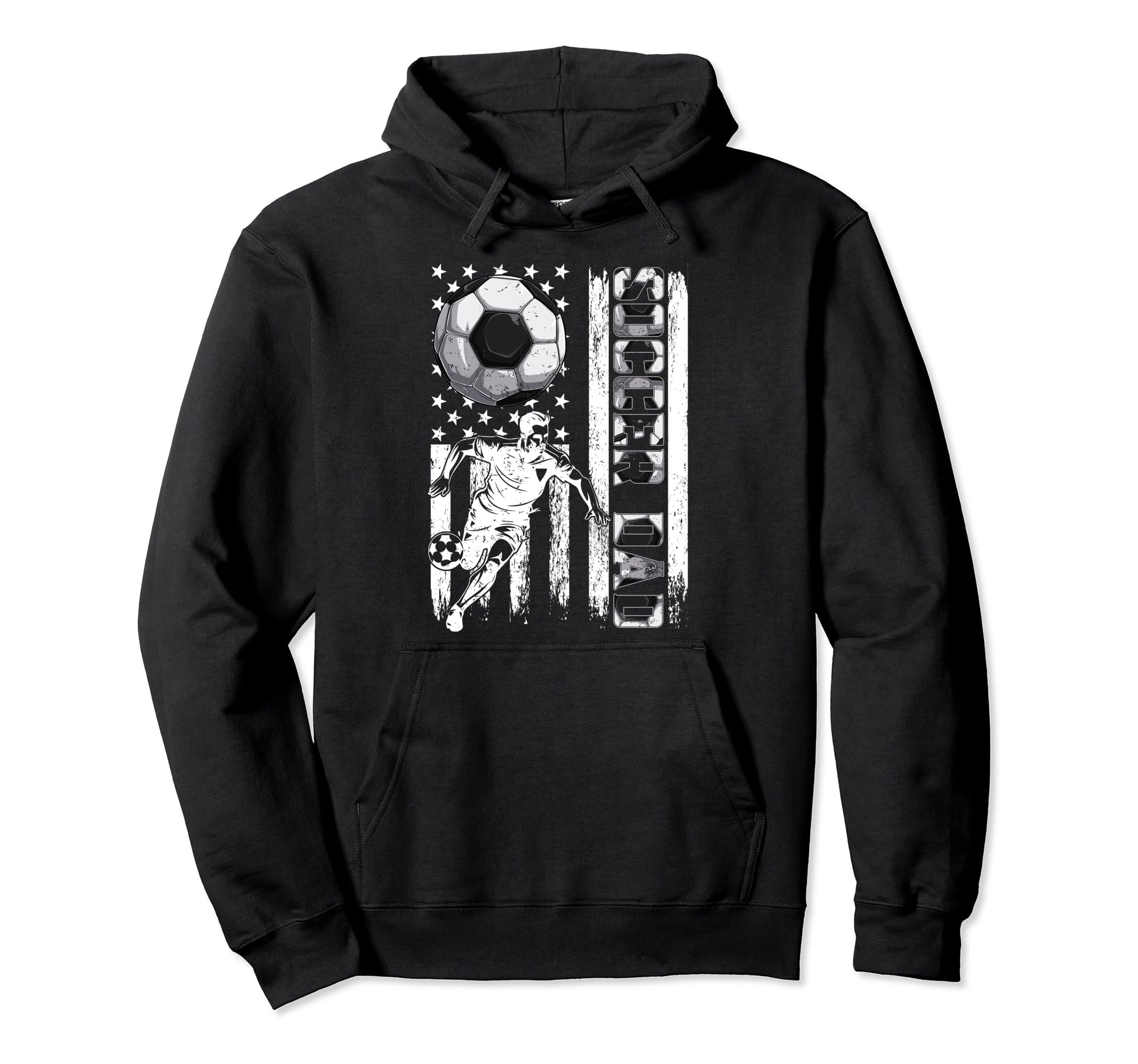 Soccer Dad Soccer Lover Fan Usa Flag Hoodie - Novelty Apparel Men Women - T-Shirt, Sweatshirt, Hoodie
