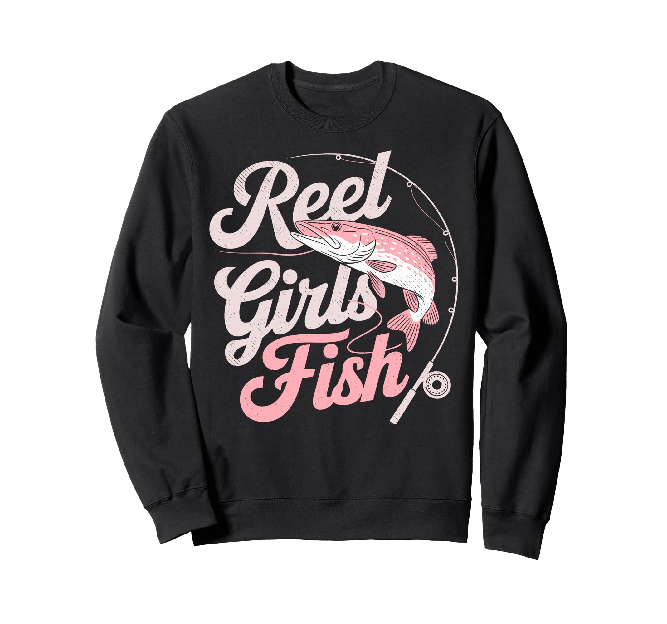 Reel Fish Fisher Mom Bass Fishing Fish Sweatshirt - Graphic Print Unisex - T-Shirt, Sweatshirt, Hoodie