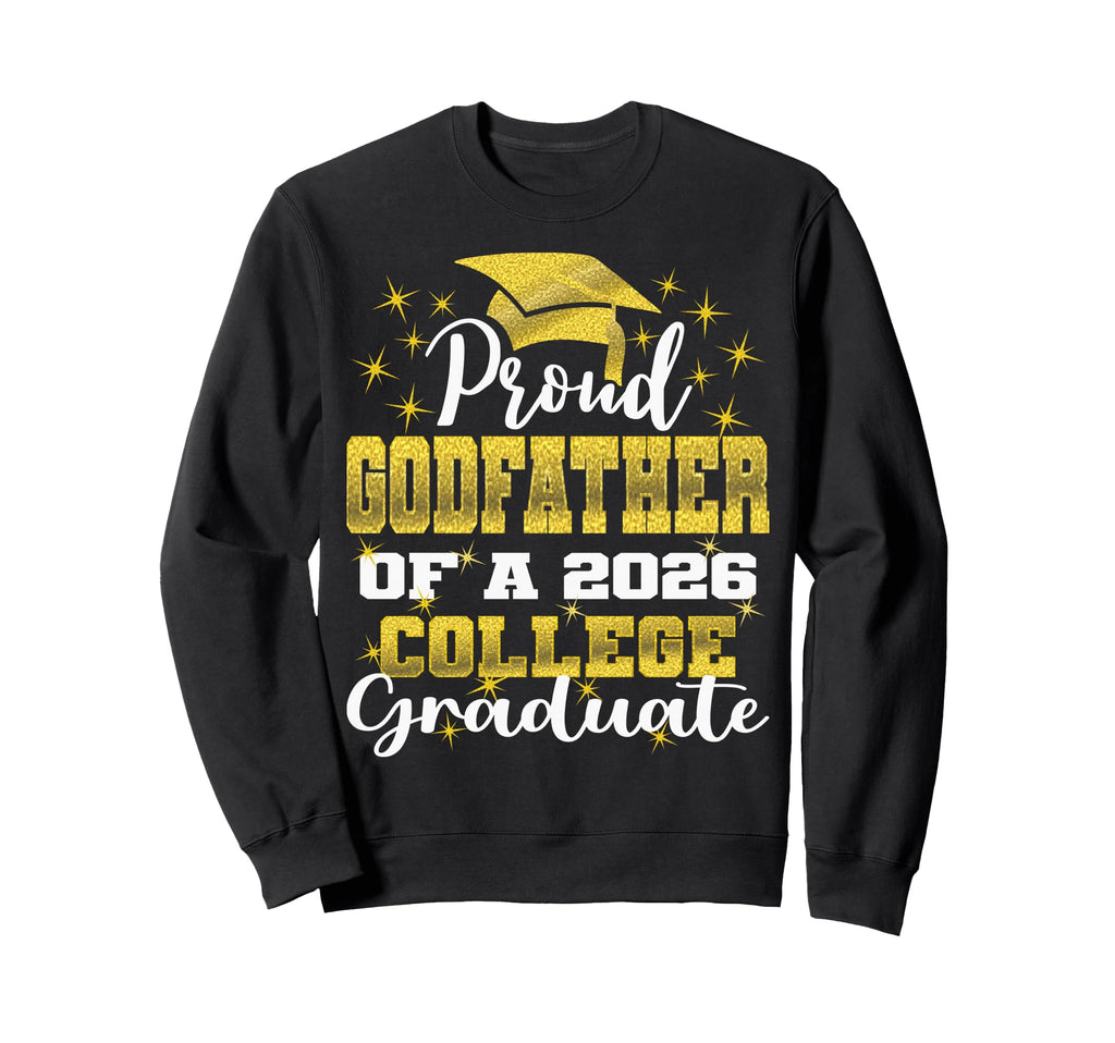 Proud Godfather 2026 College Sweatshirt - Graphic Print for Adults - T-Shirt, Sweatshirt, Hoodie