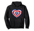 Costa Rica Flag Heart Shape Soccer Hoodie - Novelty Apparel Unisex - T-Shirt, Sweatshirt, Hoodie