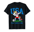 Usa Soccer Dabbing Unicorn America T-Shirt - Aesthetic Graphic Unisex - T-Shirt, Sweatshirt, Hoodie