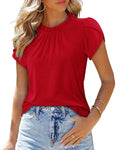 Women's Mock Neck Casual Summer Tops Ruffle Short - Adult & Kids T-Shirts, Sweatshirts & Hoodies apparel design preview 1
