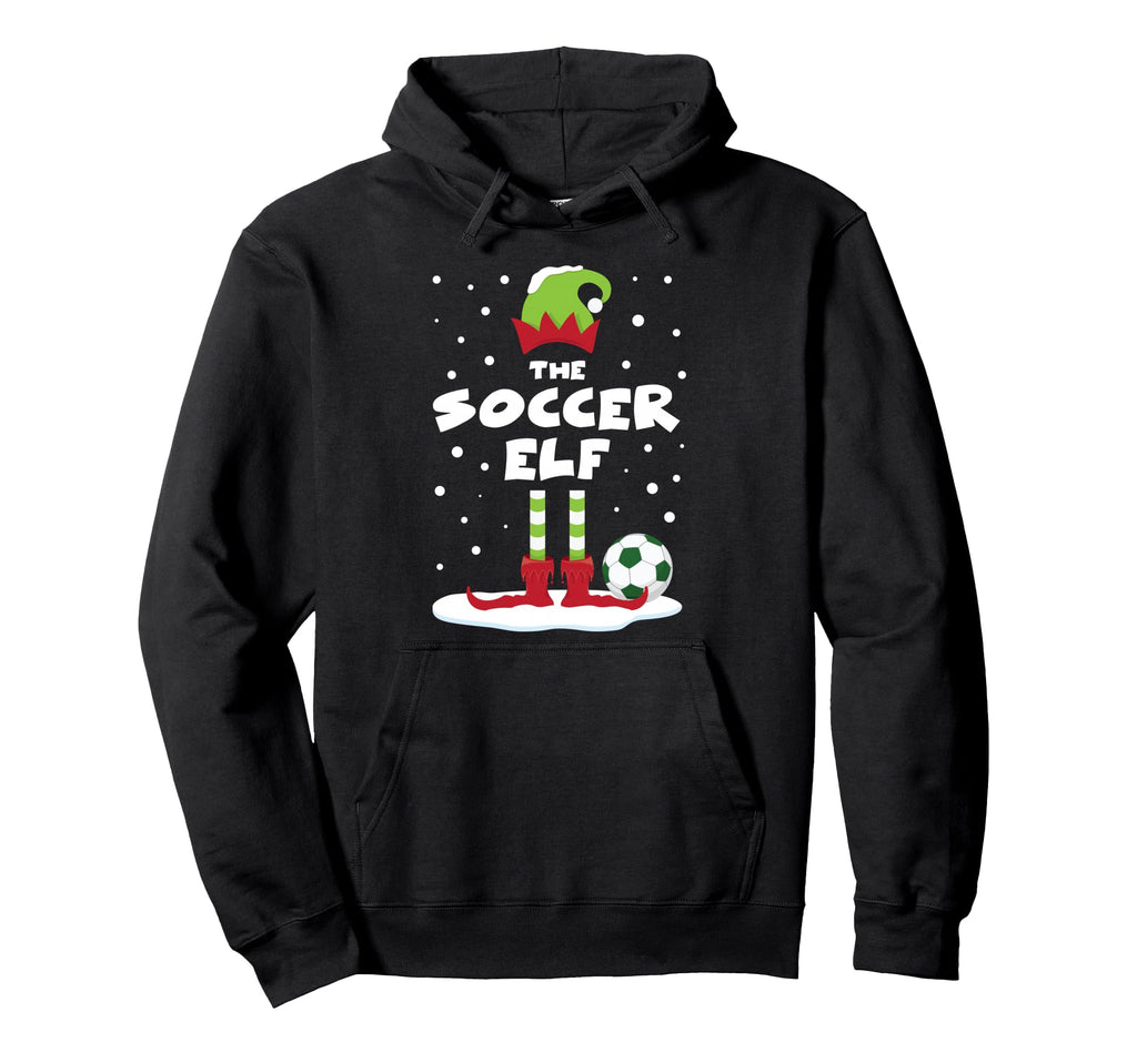 Snowy Soccer Elf Matching Family Costume Hoodie - Graphic Print for Adults - T-Shirt, Sweatshirt, Hoodie