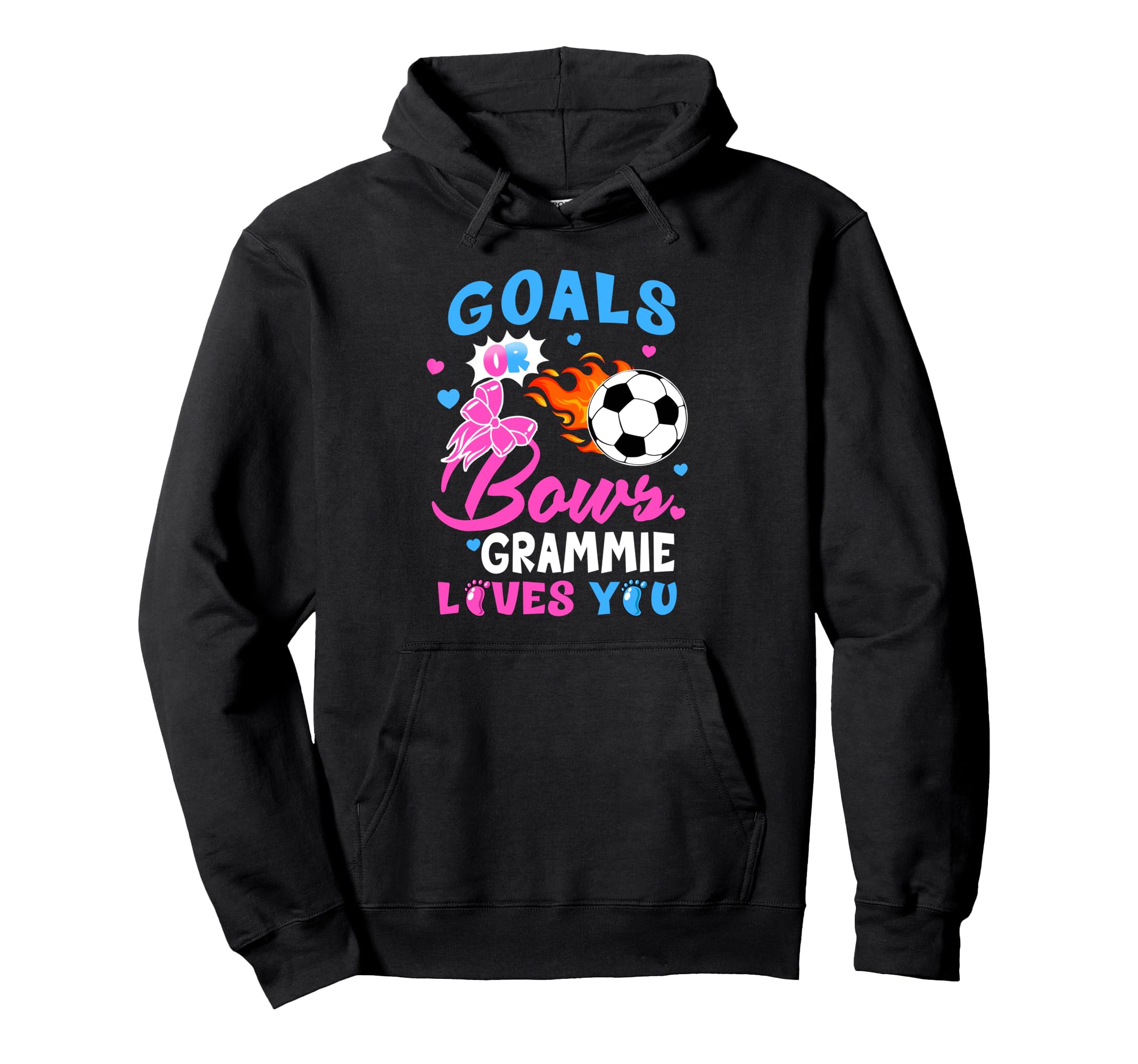Gender Reveal Goals Or Bows Grammie Hoodie - Custom Art Print Men Women - T-Shirt, Sweatshirt, Hoodie