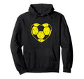 Soccer Ball Shaped Heart Mom Fan Parent Hoodie - Streetwear Style Unisex - T-Shirt, Sweatshirt, Hoodie