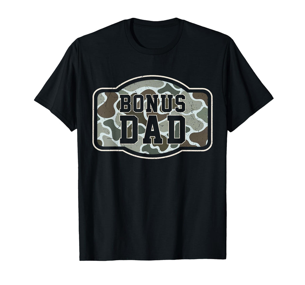 Camo Bonus Dad Camouflage Hunting T-Shirt - Minimalist Print Men Women - T-Shirt, Sweatshirt, Hoodie