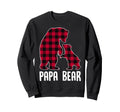 Red Buffalo Plaid Papa Bear Bear Sweatshirt - Streetwear Style for Adults - T-Shirt, Sweatshirt, Hoodie