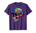 Colorful Skull Hat Paint Skeleton T-Shirt - Novelty Apparel for Adults - T-Shirt, Sweatshirt, Hoodie