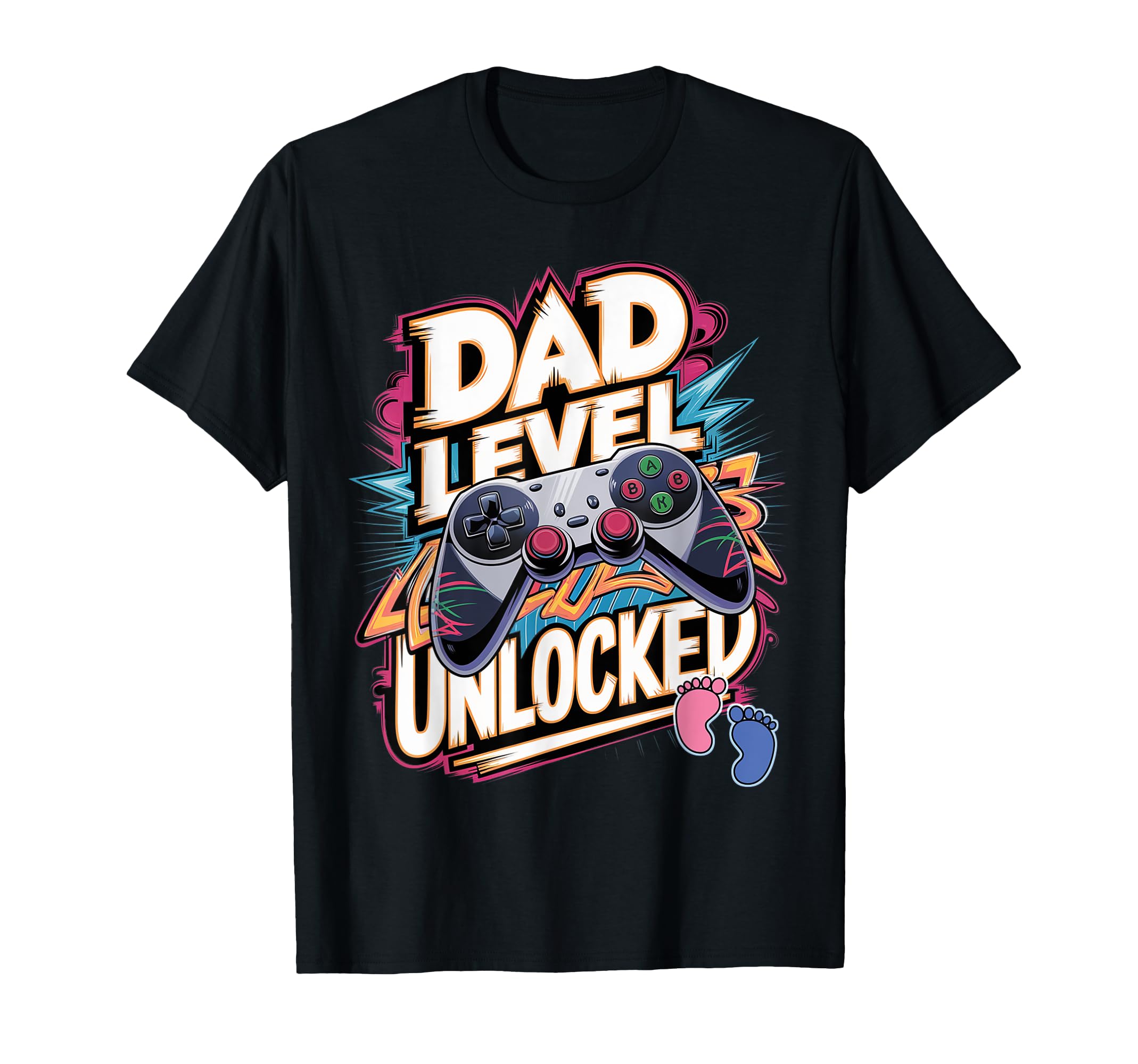 Dad Level Unlocked New Dad Video Gamer T-Shirt - Minimalist Print Unisex - T-Shirt, Sweatshirt, Hoodie