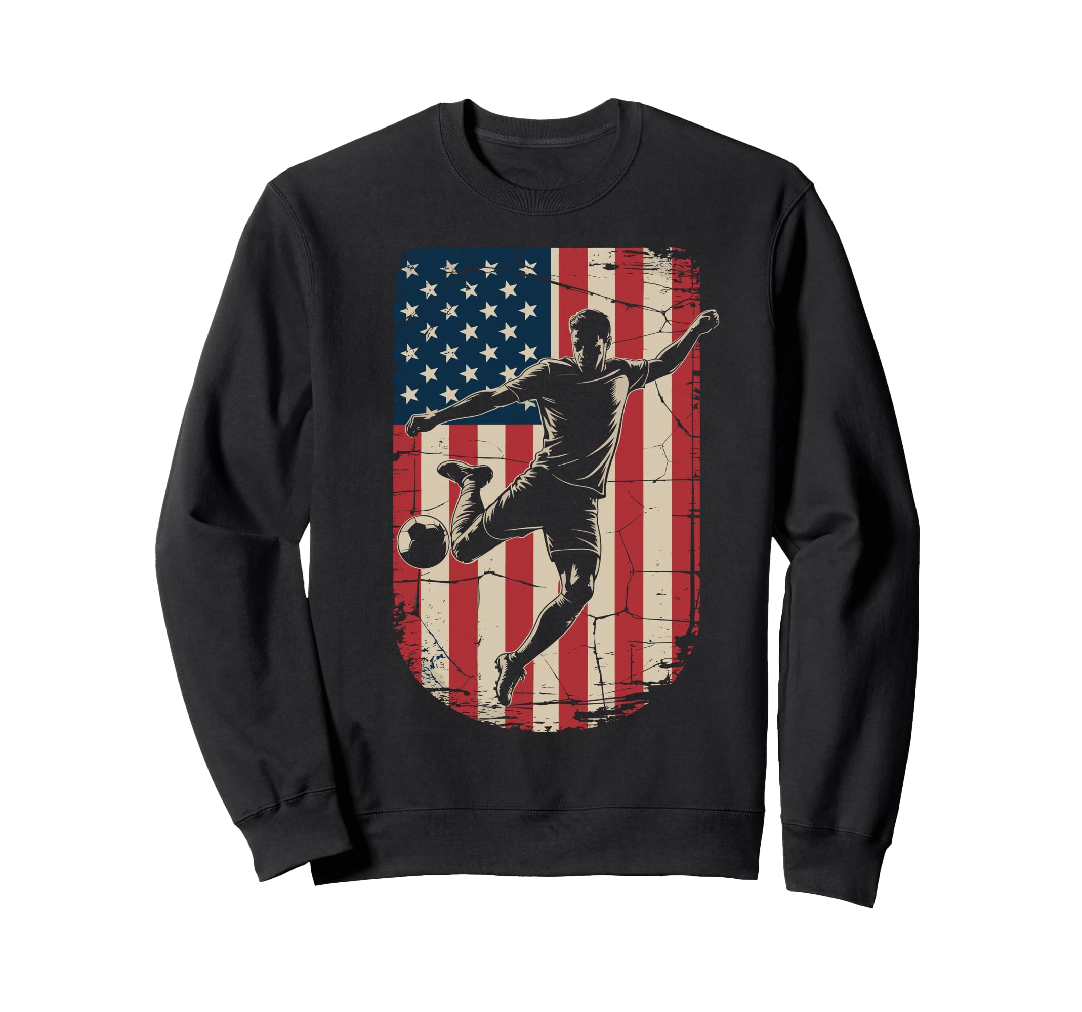 Funny Soccer Player Patriotic Sweatshirt - Minimalist Print for Adults - T-Shirt, Sweatshirt, Hoodie