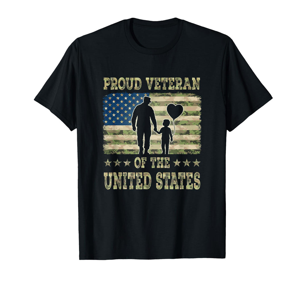 Proud Veteran Camouflage Flag Military T-Shirt - Trendy Graphic for Adults - T-Shirt, Sweatshirt, Hoodie