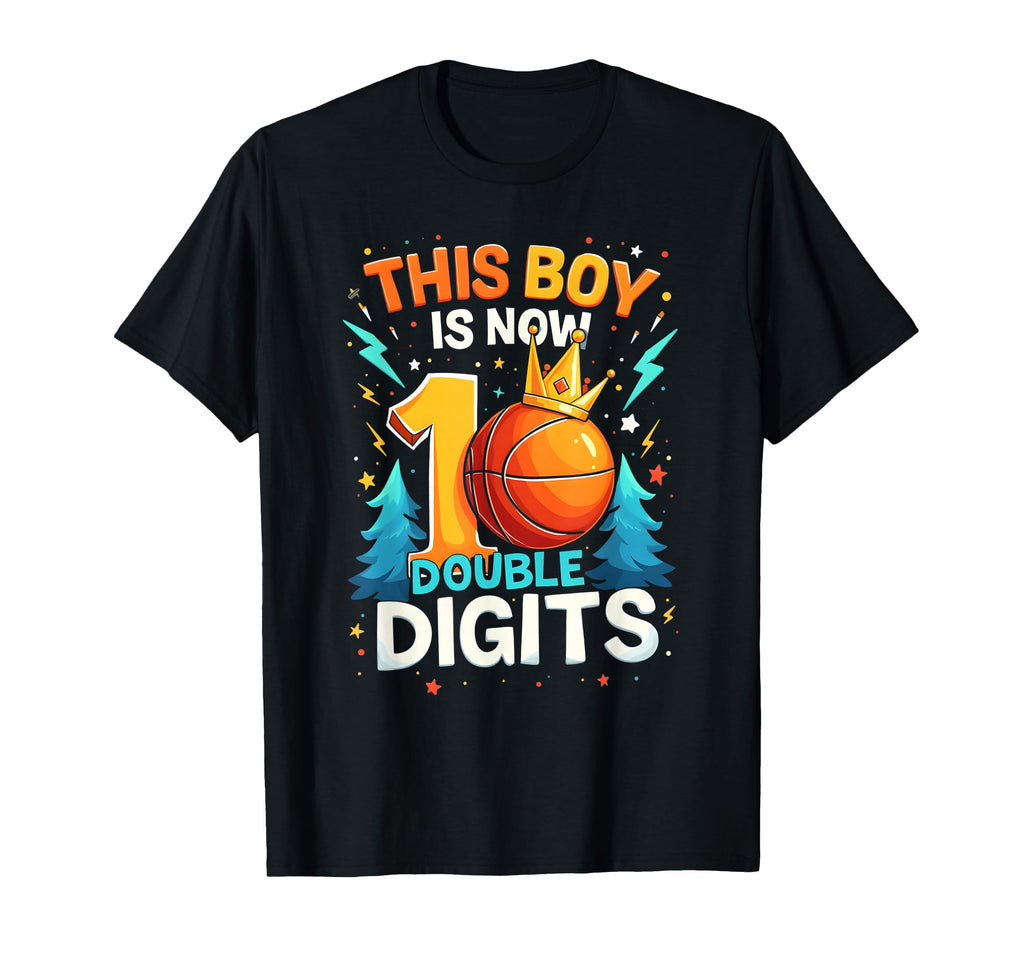 Double Digits Basketball Birthday 10 T-Shirt - Trendy Graphic for Adults - T-Shirt, Sweatshirt, Hoodie