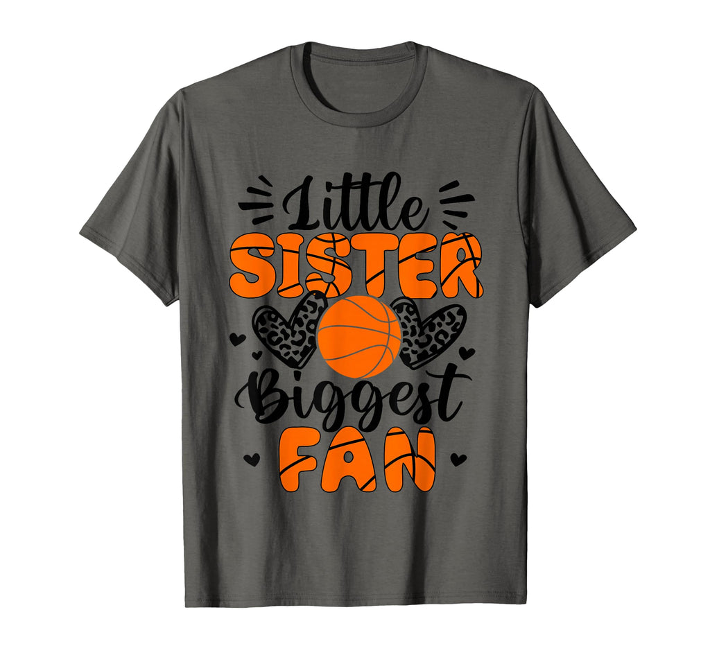 Little Sister Biggest Fan Basketball T-Shirt - Minimalist Print Unisex - T-Shirt, Sweatshirt, Hoodie