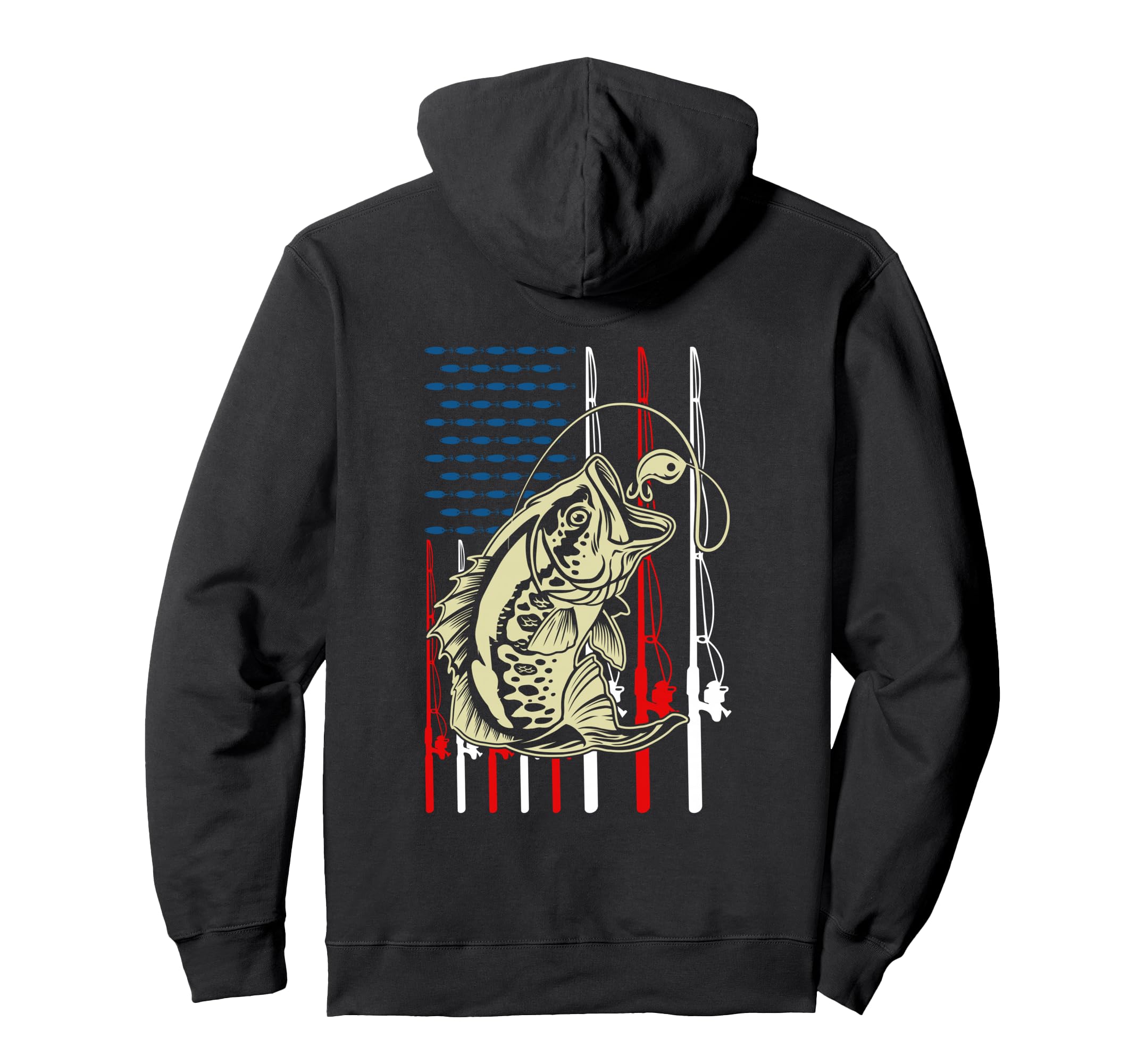 Fishing American Flag Fishing Lover Hoodie - Aesthetic Graphic for Adults - T-Shirt, Sweatshirt, Hoodie