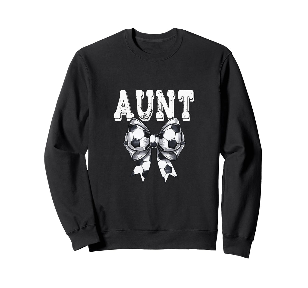 Coquette Soccer Bow Aunt Sweatshirt - Casual Everyday Wear for Adults - T-Shirt, Sweatshirt, Hoodie