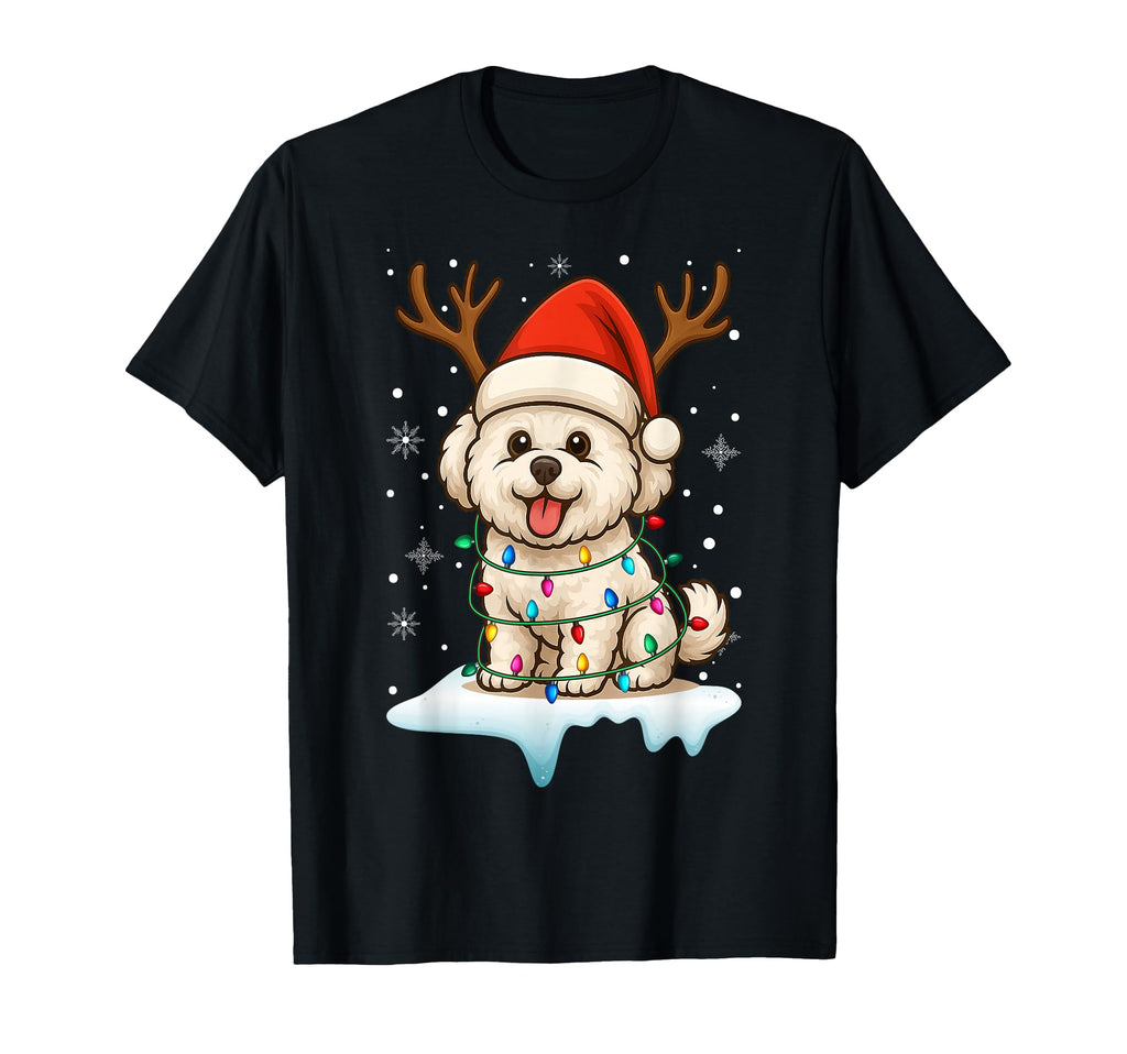 Light Snow Reindeer Santa Hat T-Shirt - Aesthetic Graphic for Adults - T-Shirt, Sweatshirt, Hoodie