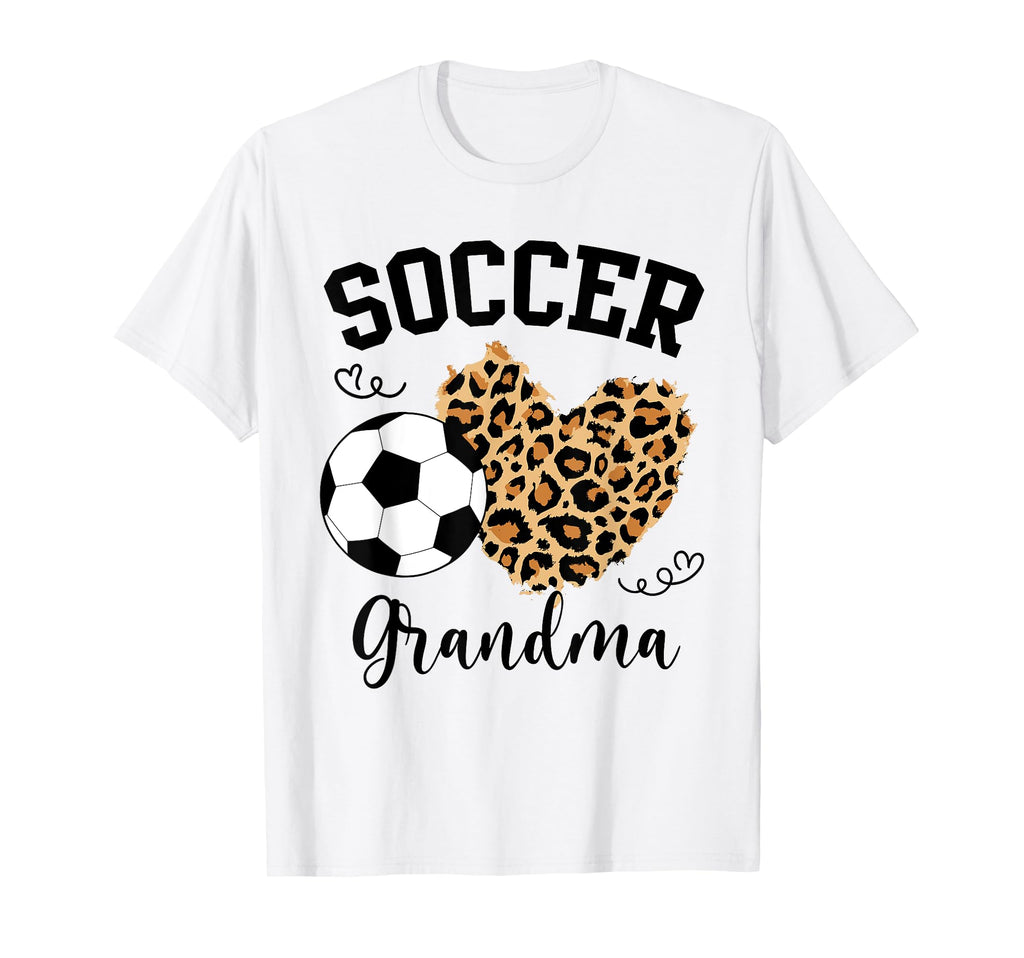 Soccer Grandma Heart Leopard Grandma T-Shirt - Novelty Apparel Unisex - T-Shirt, Sweatshirt, Hoodie