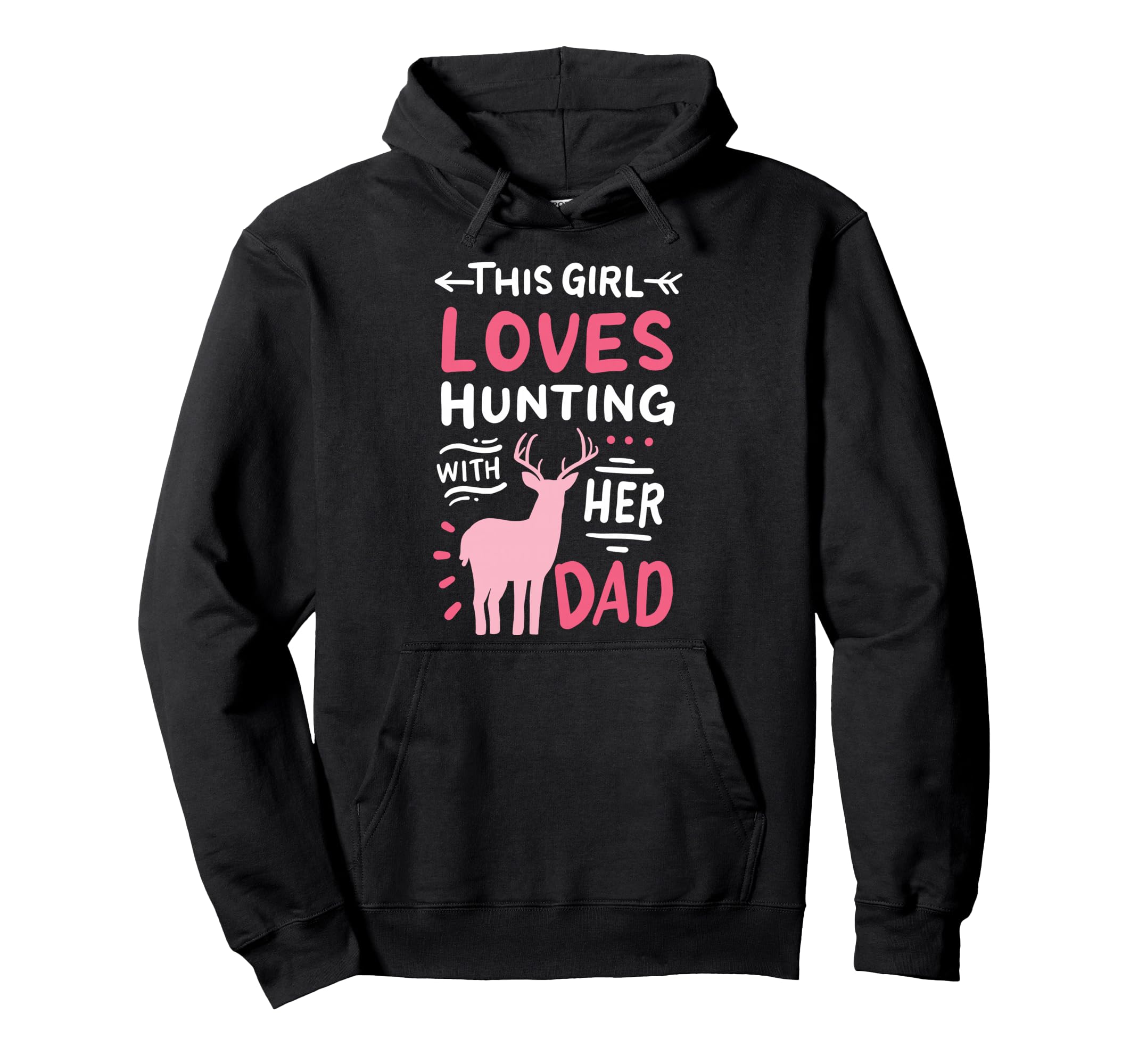 Hunting Her Dad Fathers Day Hoodie - Minimalist Print Unisex - T-Shirt, Sweatshirt, Hoodie