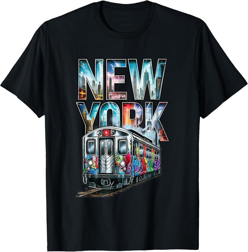 New York Train Graffiti Style Nyc Subway Car - Adult & Kids T-Shirts, Sweatshirts & Hoodies apparel design preview 1
