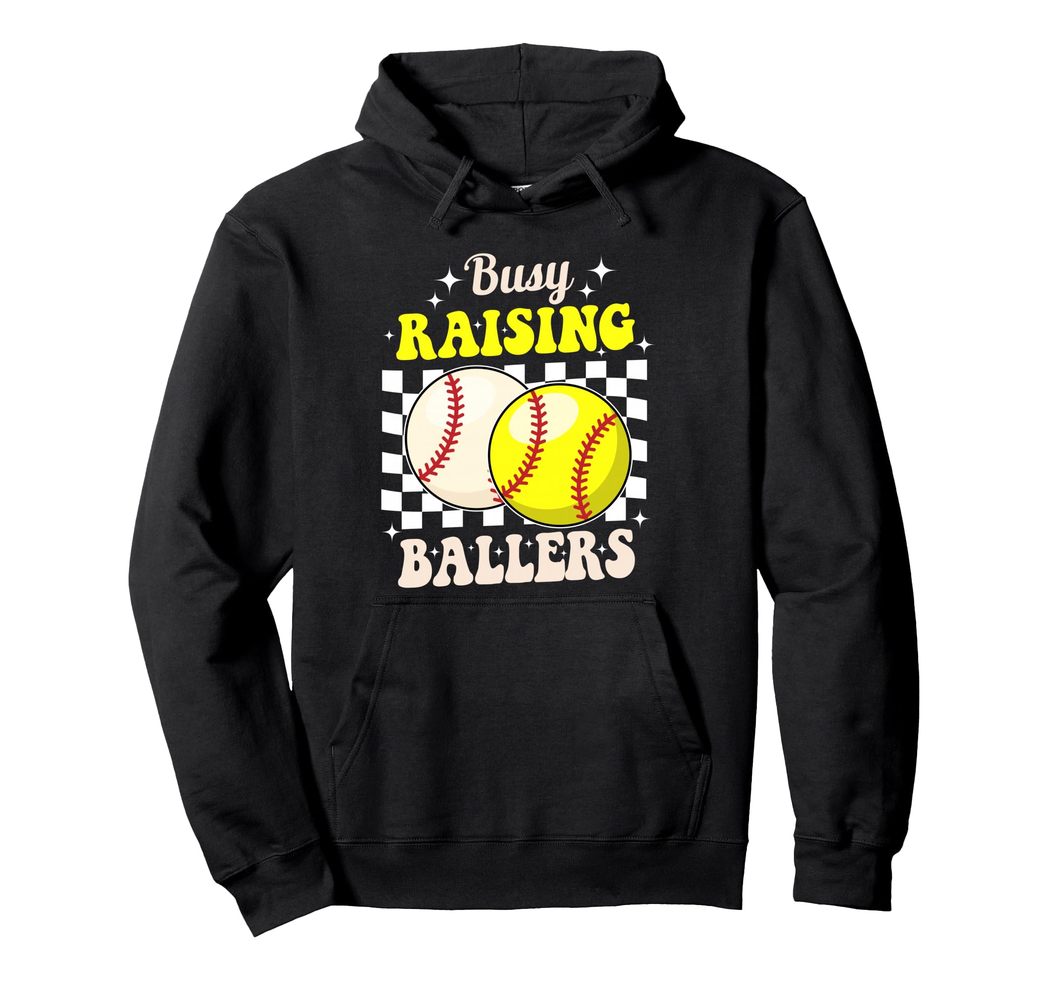 Busy Raising Ballers Softball And Hoodie - Trendy Graphic for Adults - T-Shirt, Sweatshirt, Hoodie