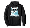 Papa Bear Pixel Bear Sunglasses Hoodie - Graphic Print Unisex - T-Shirt, Sweatshirt, Hoodie